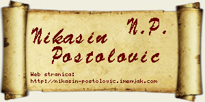 Nikašin Postolović vizit kartica